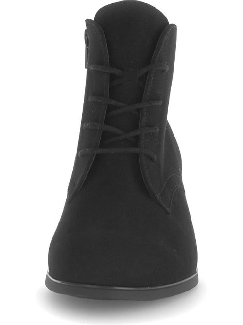 Bottines  en cuir velours - Kiabi