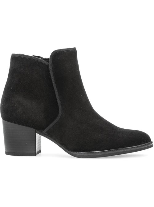 Bottines  en cuir velours - Kiabi