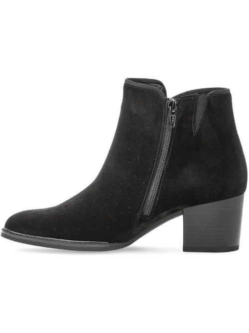 Bottines  en cuir velours - Kiabi