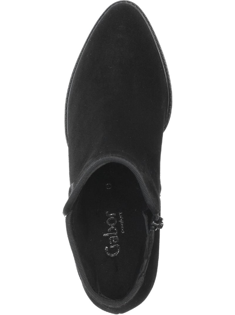 Bottines  en cuir velours Noir Noir - Kiabi