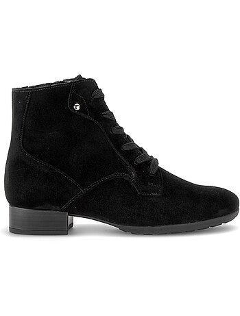 Bottines en cuir velours