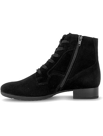 Bottines en cuir velours