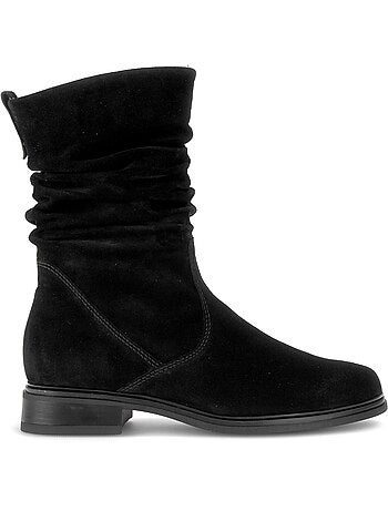 Bottines en cuir velours