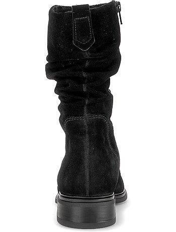 Bottines en cuir velours