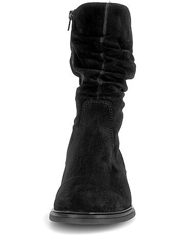 Bottines en cuir velours