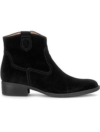 Bottines en cuir velours