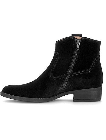 Bottines en cuir velours