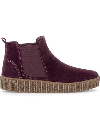Bottines en cuir velours