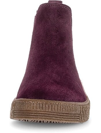 Bottines en cuir velours