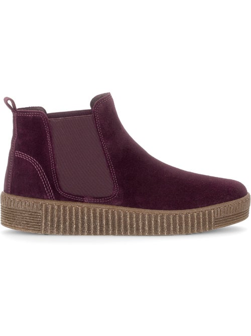 Bottines  en cuir velours - Kiabi