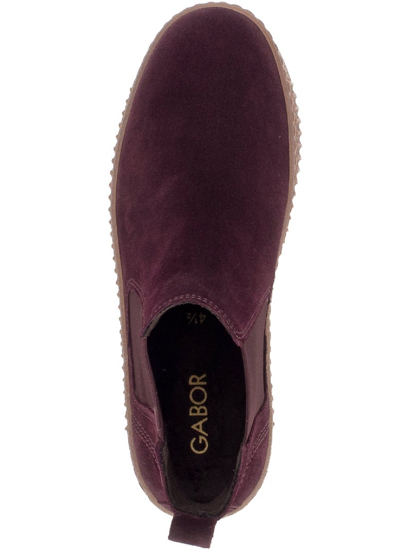 Bottines  en cuir velours Rouge - Kiabi