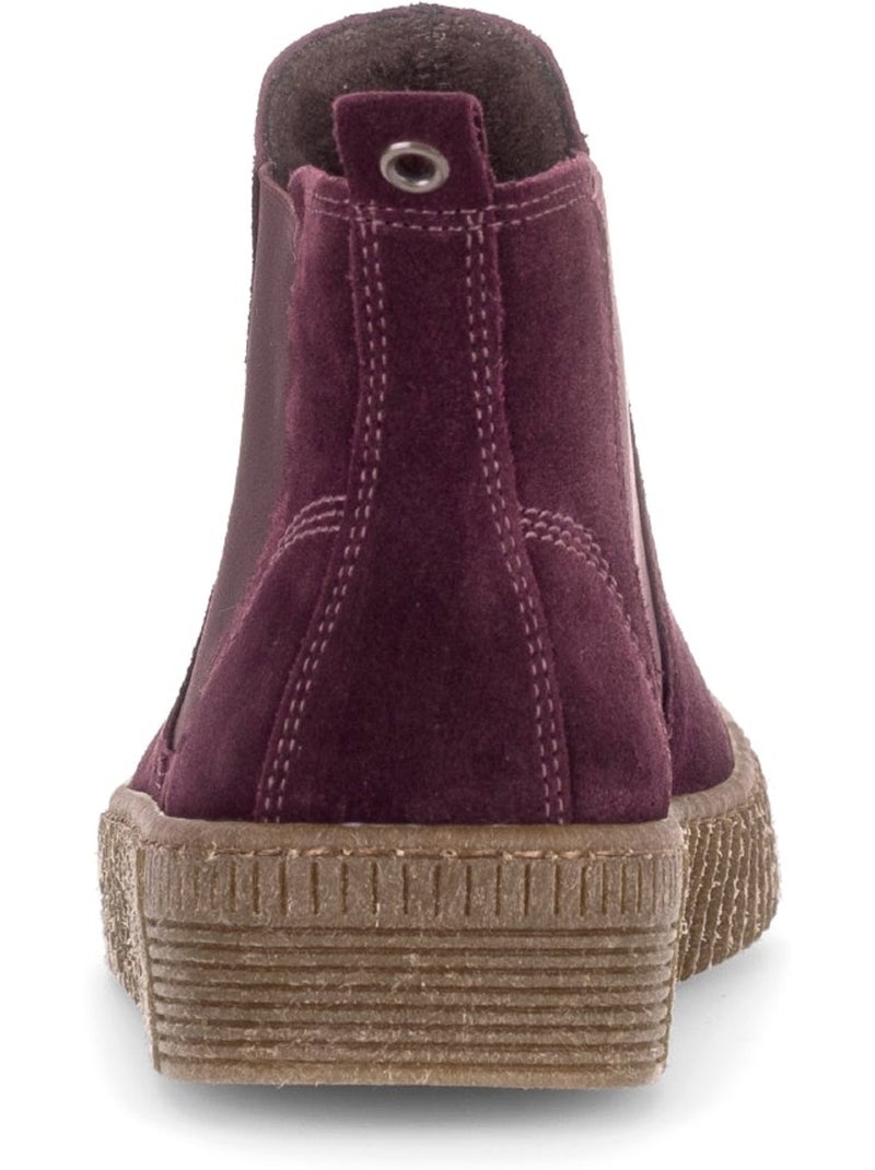 Bottines  en cuir velours Rouge - Kiabi