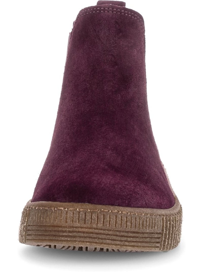 Bottines  en cuir velours Rouge - Kiabi