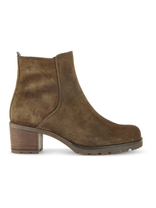 Bottines  en cuir velours - Kiabi
