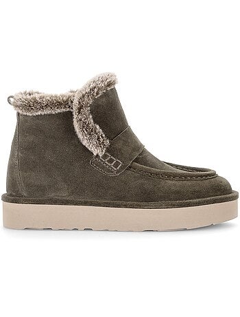 Bottines en cuir velours