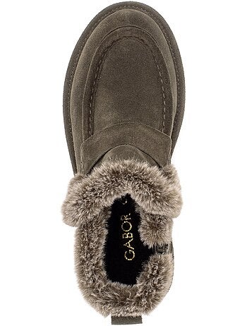 Bottines en cuir velours