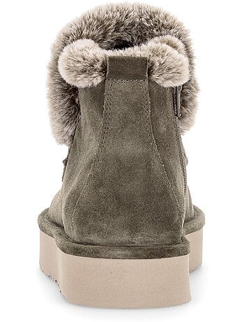 Bottines en cuir velours