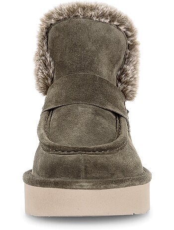 Bottines en cuir velours