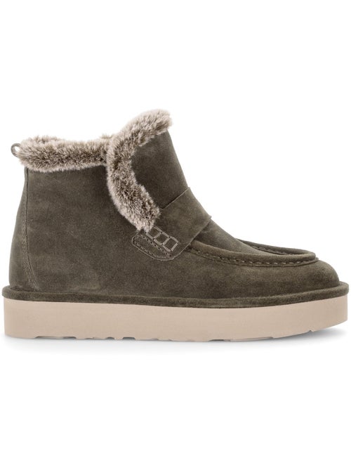 Bottines  en cuir velours - Kiabi