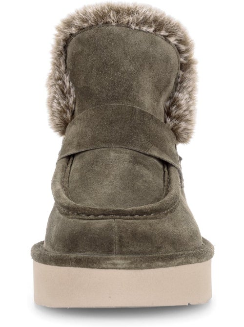 Bottines  en cuir velours - Kiabi
