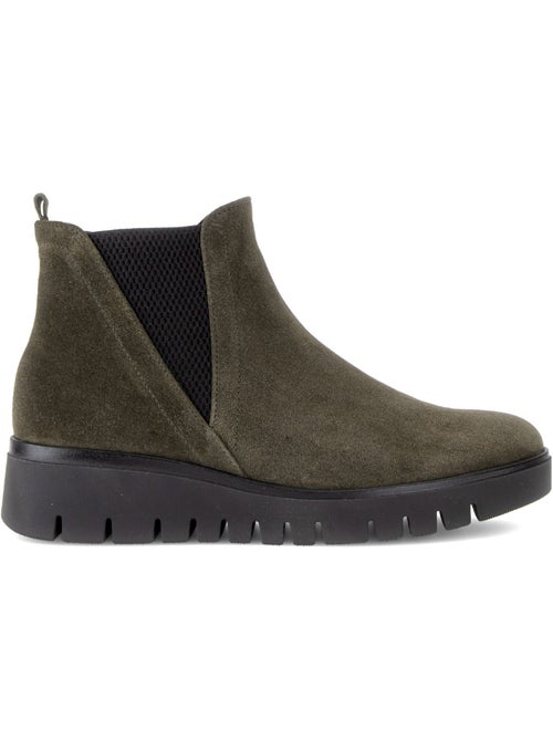 Bottines  en cuir velours - Kiabi