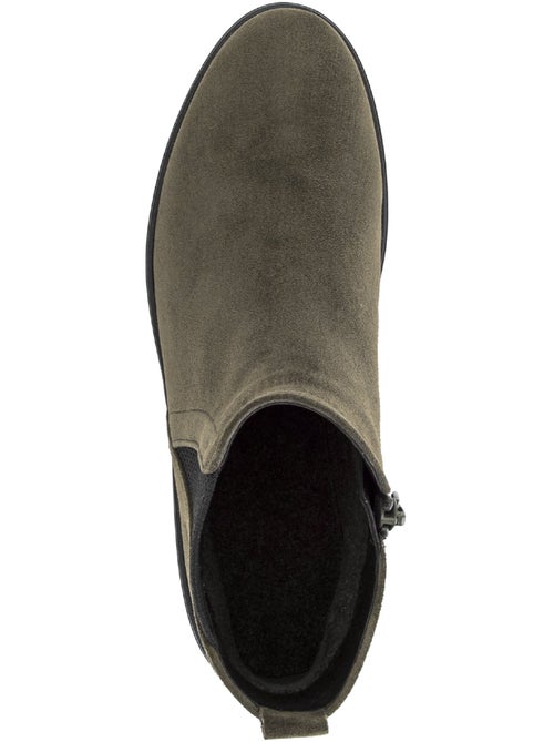Bottines  en cuir velours - Kiabi