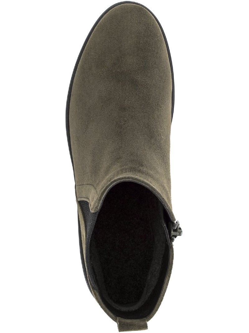 Bottines  en cuir velours Vert - Kiabi