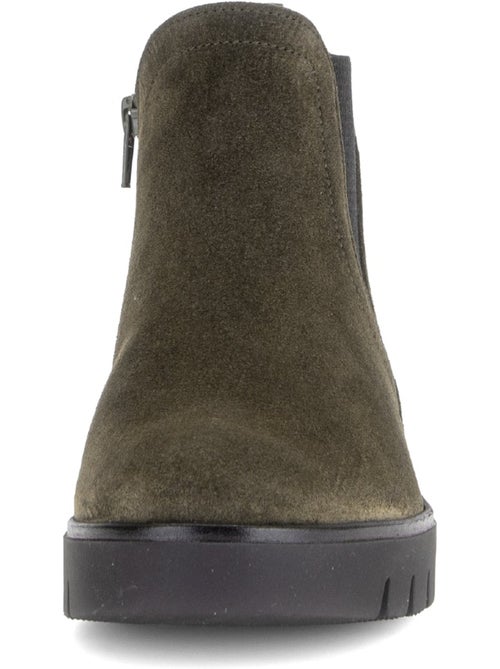 Bottines  en cuir velours - Kiabi