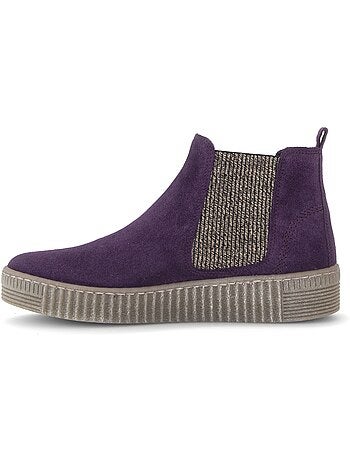 Bottines en cuir velours