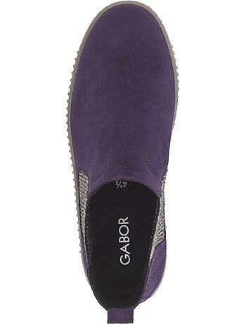 Bottines en cuir velours