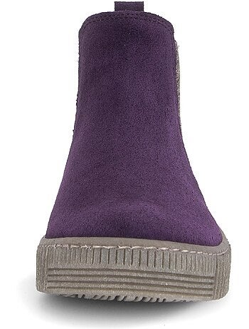 Bottines en cuir velours