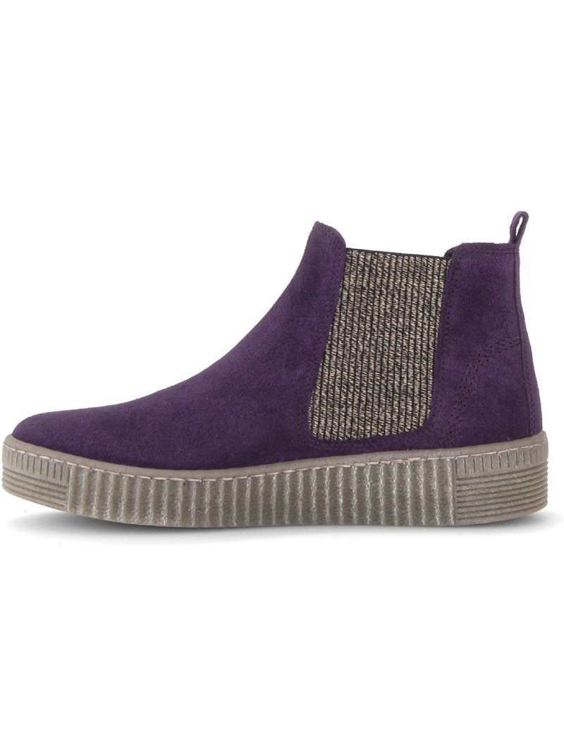 Bottines  en cuir velours Violet - Kiabi