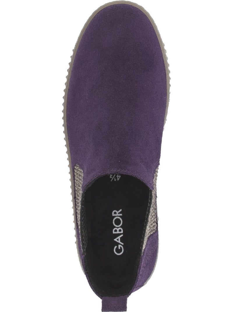 Bottines  en cuir velours Violet - Kiabi
