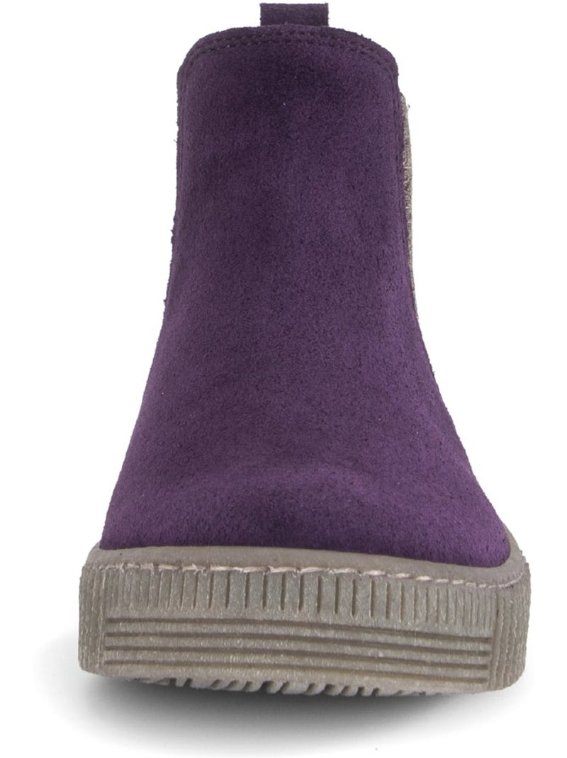 Bottines  en cuir velours Violet - Kiabi