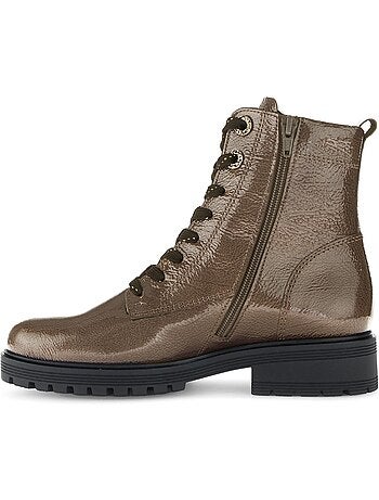Bottines en cuir verni