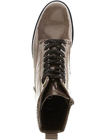 Bottines en cuir verni