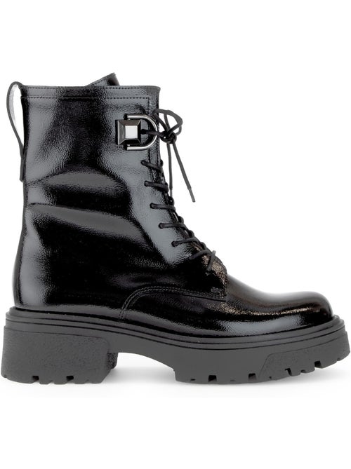 Bottines  en cuir verni - Kiabi