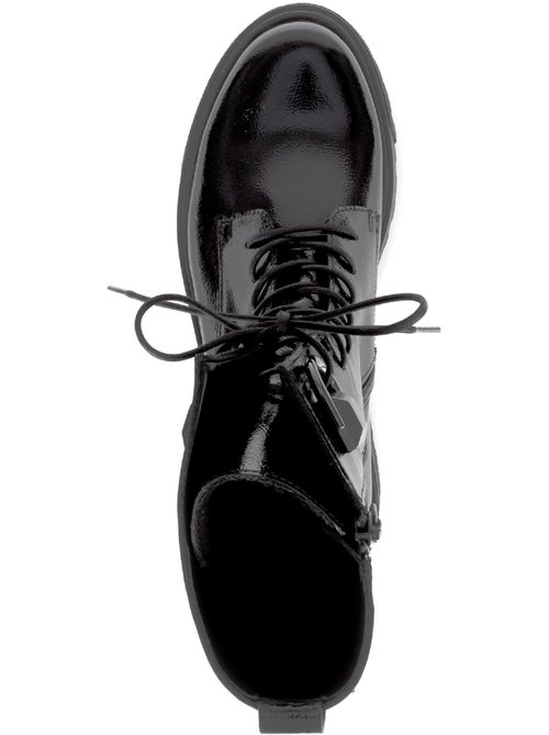 Bottines  en cuir verni - Kiabi