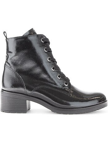 Bottines en cuir verni