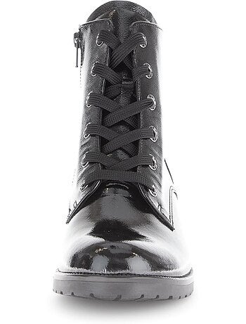 Bottines en cuir verni