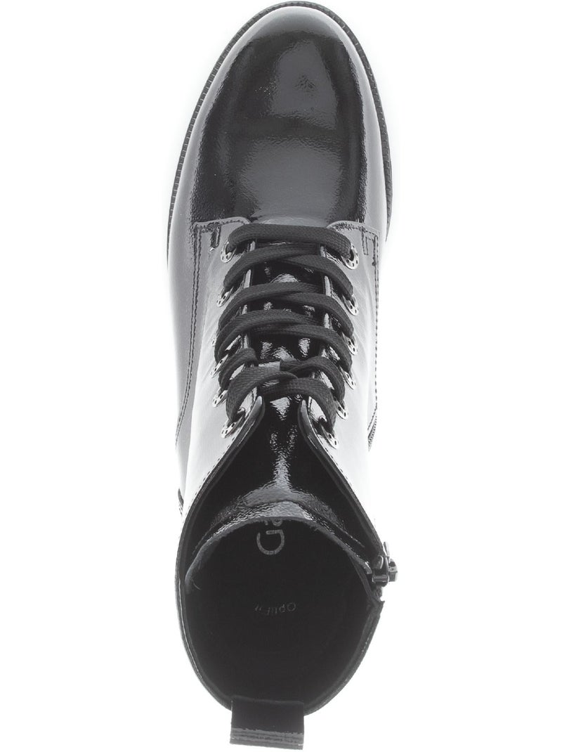 Bottines  en cuir verni Noir Noir - Kiabi