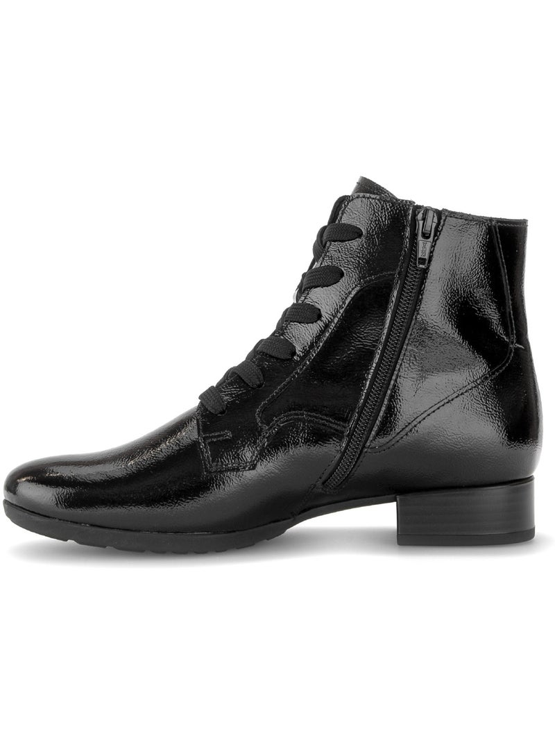 Bottines  en cuir verni Noir Noir - Kiabi