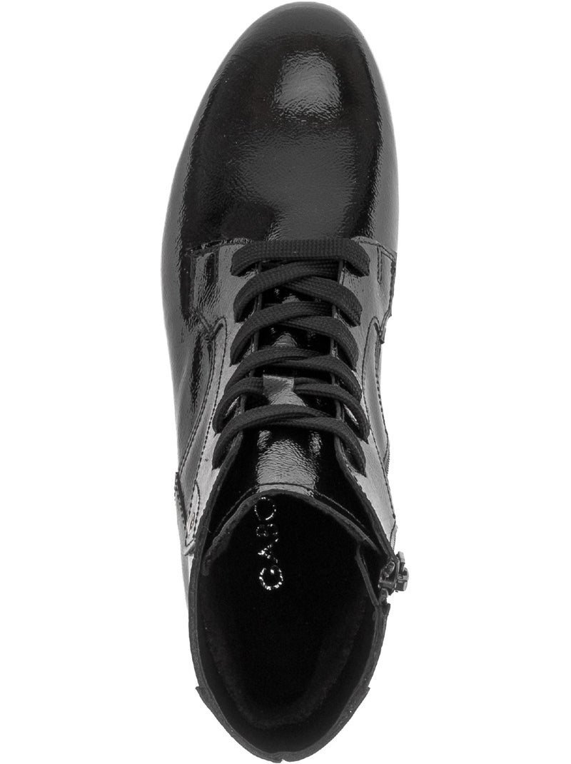 Bottines  en cuir verni Noir Noir - Kiabi