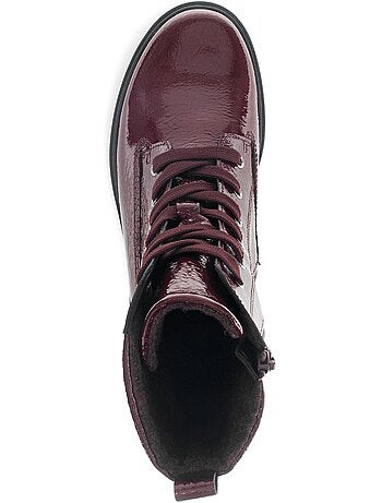 Bottines en cuir verni