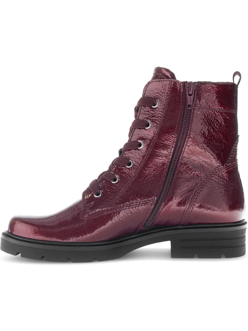 Bottines  en cuir verni Rouge - Kiabi