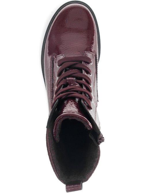 Bottines  en cuir verni - Kiabi