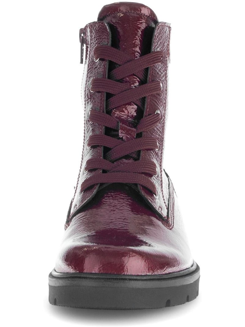 Bottines  en cuir verni Rouge - Kiabi