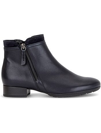 Bottines en cuirs combinés