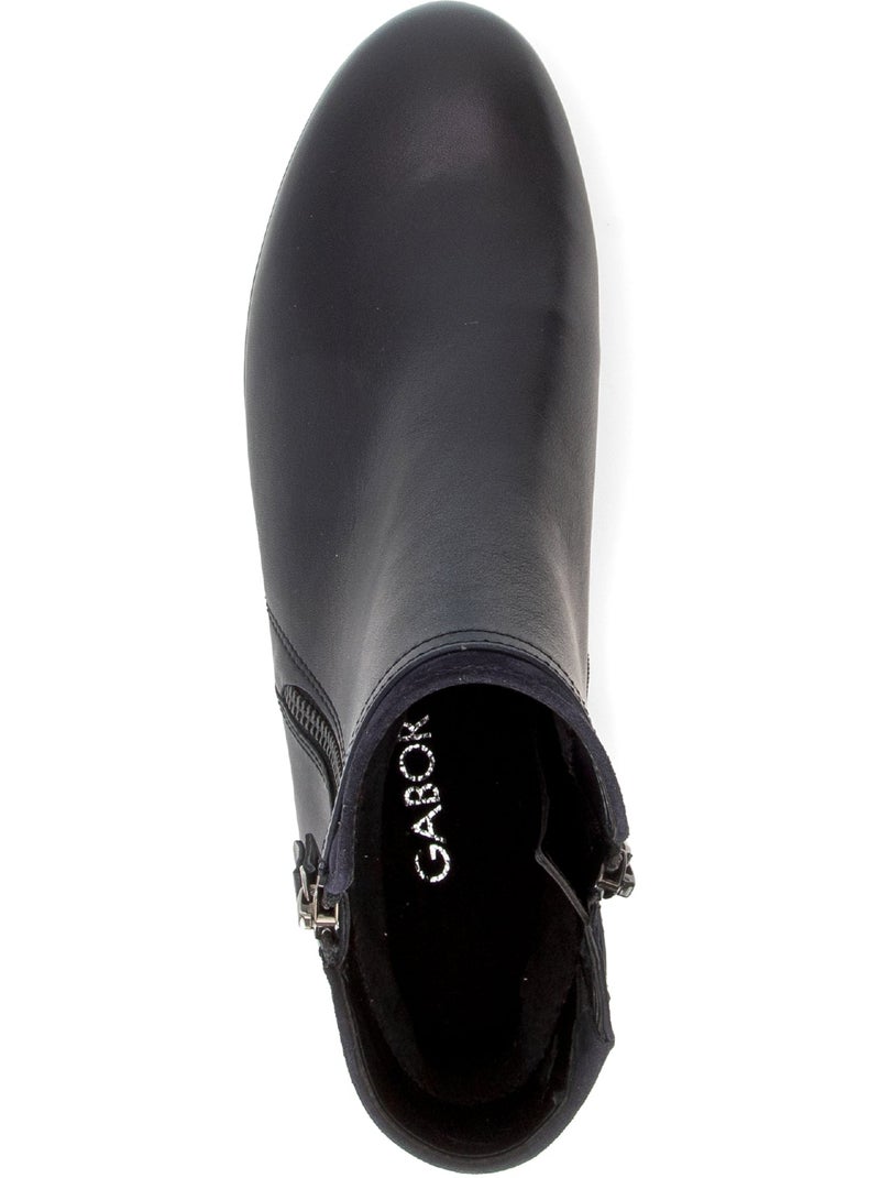 Bottines  en cuirs combinés Bleu - Kiabi