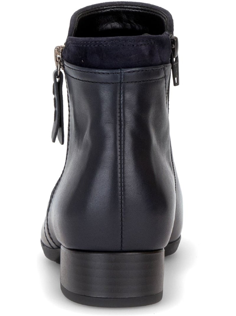 Bottines  en cuirs combinés Bleu - Kiabi